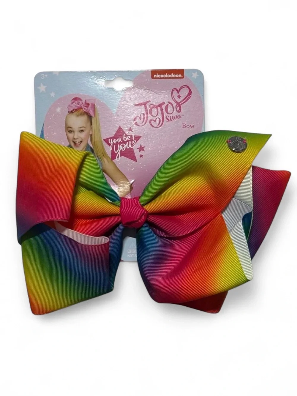 NWT JoJo Siwa Girls CuteHair Bow Rainbow Tie Dye Denim Pearl Nickelodeon 3 LOT